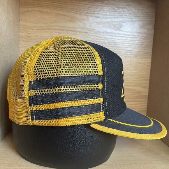 Vintage Zurbuchen Oil Verona Wisconsin Snapback Hat Triple Stripe Trucker Cap - Picture 4 of 15